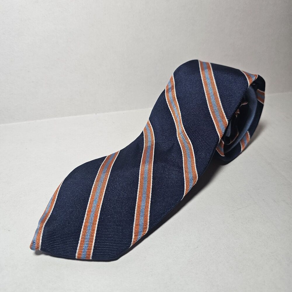 Men's Tommy Hilfiger Classy Navy Orange Striped Neck Tie